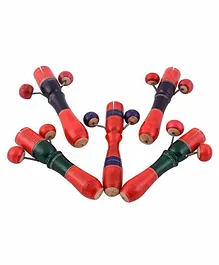 Desi Karigar Wooden Toy Tic Tock Noise Maker Set Of 5 - Multicolor