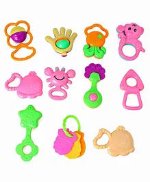 Toysons Funny Shaped Rattles Pack of 11 - ( Design and color may vary )