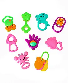 Toysons Funny Shaped Rattles Pack of 9 (Colour & Design May Vary)