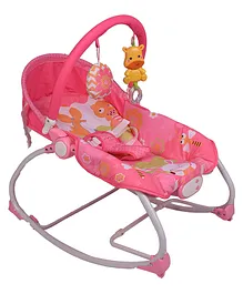 Infantso Vibrating Baby Rocker with Toy Bar - Pink
