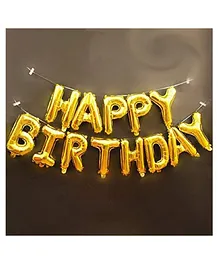 Skylofts Happy Birthday Foil Balloons- Gold