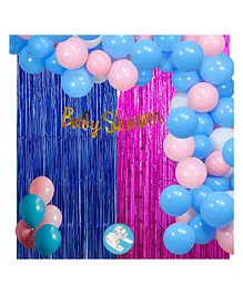 CAMARILLA Baby Shower Decoration Kit Blue Pink  - Pack of 64