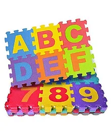 Blue Feri Interlocking Learning Alphabet and Number Mini Puzzle Foam Mat Multicolor- 36 Pieces