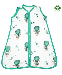Theoni 100% Organic Cotton Muslin Sleeping Bag Multi Print - Green