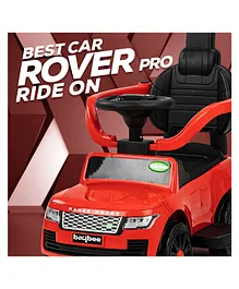 BAYBEE Rover Pro Kids Manual Push Ride on Car with Push Handle, Music & LED Light - Red
