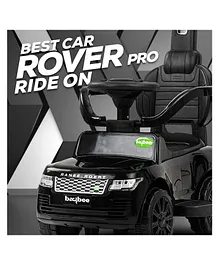 BAYBEE Rover Pro Kids Manual Push Ride on Car with Push Handle, Music & LED Light - Black