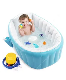 BAYBEE Sansa Baby Bathtub with Inflator Pump - Blue