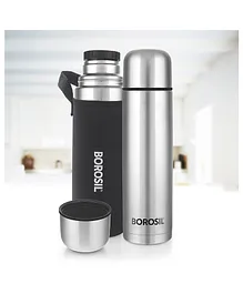 Borosil Hydra Thermo Double Walled Vacuum Insulate Flask Bottle Black - 1000 ml