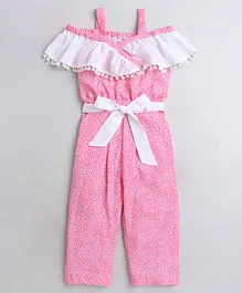 M'andy Short Sleeves All Over Printed Jumpsuit - Pink