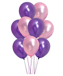 AMFIN Metallic Balloons with Ribbons set Pink & Purple - Pack of 208