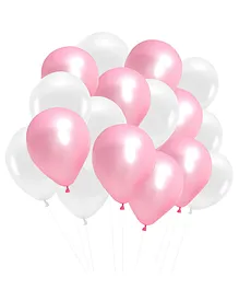 AMFIN Metallic Balloons with Ribbons set Pink & White - Pack of 208