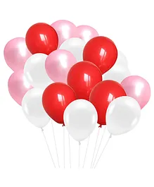 AMFIN Metallic Balloons with Ribbons set Pink, Red & White - Pack of 208