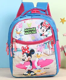 Minnie Mouse Kids School Bag Blue And Pink  14 Inches