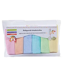 Babywish Ultra Soft Absorbent Burp Cloths Pack of 6 - Multicolour