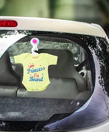 babywish Baby on Board Car Decals Cloth Safety Sign Board with Hanger - Yellow