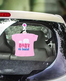 Babywish Baby on Board Car Sticker with Vaccum Suction Cups - Pink
