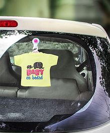 babywish Baby on Board Car Sticker with Vaccum Suction Cups - Yellow