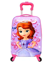 D Paradise Luggage Trolley Bag Sofia The First Print Purple - 14 Inches