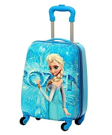 D Paradise Luggage Trolley Bag Disney Frozen Print Blue - 14 Inches