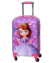 D Paradise Luggage Trolley Bag Sofia The First Print Purple - 20 Inches