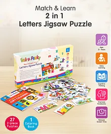 Match & Learn 2 In 1 Letters Jigsaw Puzzle with Coloring Book- 52 Pieces