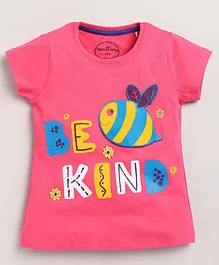 ParrotCrow Short Sleeves Be Kind Print Tee - Pink