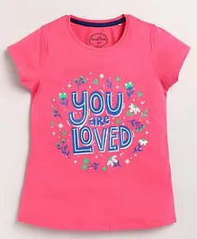 ParrotCrow Short Sleeves You Are Loved Print Tee - Peach