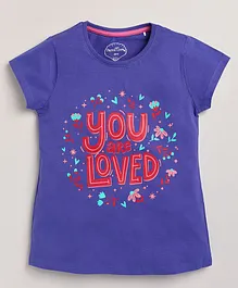 ParrotCrow Short Sleeves You Are Loved Print Tee - Blue
