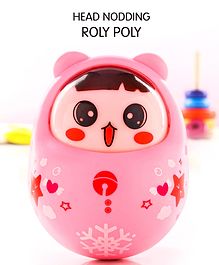 Head Nodding Push and Shake Pink Roly Poly| Wobbling Bell Sounds For 8 Months+| Child Safe Material| Gifting Toy| BIS Certified