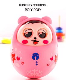 Eye Blinking Push and Shake Pink Roly Poly| Wobbling Bell Sounds For 8 Months+| Child Safe Material| Gifting Toy| BIS Certified