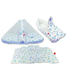 Vparents Galaxy Baby 4 Piece Bedding Set With Pillow And Bolsters Sleeping Bag And Bedding Set Combo  Blue