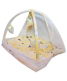 VParents Cloudy Baby Bedding Set Baby Bedding Mattress Set with Mosquito Net Baby Bed Set and Baby Play Gym with Mosquito Net - Yellow