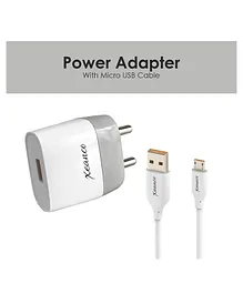 Xeanco 2.1 A Adapter Wall Charger With Micro USB Cable - White Grey