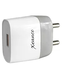 Xeanco 2.1 A Fast Charging Adapter Wall Charger with Type-C Charging Cable - White Grey