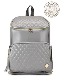 Baby Jalebi The Super Trooper Luxe Personalised Backpack Style Maternity Diaper Bag 28 Litres - Light Grey