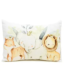 Baby Jalebi Extra Soft Organic Cotton Pillow Animal Print - Multicolor