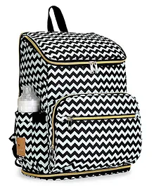 Baby Jalebi The Super Trooper Backpack Maternity Diaper Bag Chevron Print 28 Litres Capacity - Black