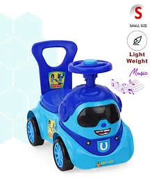Babyhug Robo Face Manual Push Ride On With Lights & High Backrest - Blue