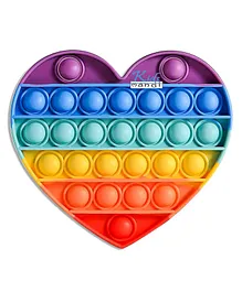 Kids Mandi Heart Shape Pop It Bubble Fidget Stress And Anxiety Relieving Silicone Toy (Color May Vary)
