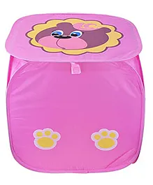 Kids Mandi Polyester Printed Foldable Square Laundry Basket - Pink