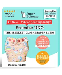 SuperBottoms UNO Trim Cloth Diaper Unicorn Print - Peach