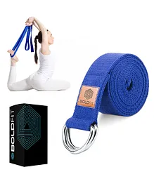BoldFit Yoga Belt Exercise Home Exercise - 8 Feet Blue