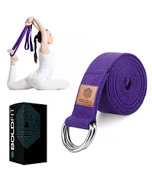 BoldFit Yoga Belt Exercise Home Exercise - 8 Feet Purple