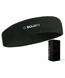 BoldFit Gym Headband Sports Headband for Long Hair - Black