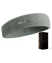 BoldFit Gym Headband for Sports Headband for Workout & Running Head Support - Grey