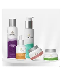 Be Soulfull Give Me Five I Facial Cleanser Toner Mask Serum & Moisturizer - 720 gm