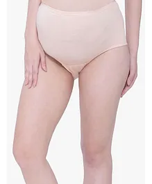 Anoma High Waist Anti Bacterial Solid Maternity Hygiene Panty - Peach