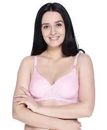 Anoma Non Wired Padded Full Coverage Maternity T Shirt Bra - Pink