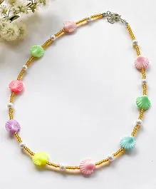 Bobbles & Scallops Beaded Oyster Necklace - Golden