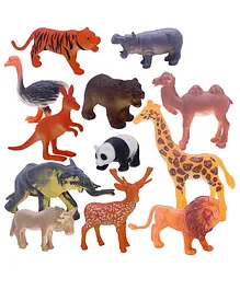 Muren Wild Animal Toy Set Pack of 12 - Multicolor